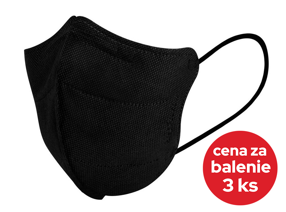 Nano FFP2 respirátor RespiPro Carbon – 3ks Čierna, M, 3 kusov