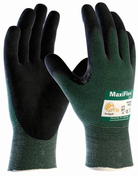 34-8743 MAXIFLEX CUT Protiporezné rukavice Zelená-Čierna, 8
