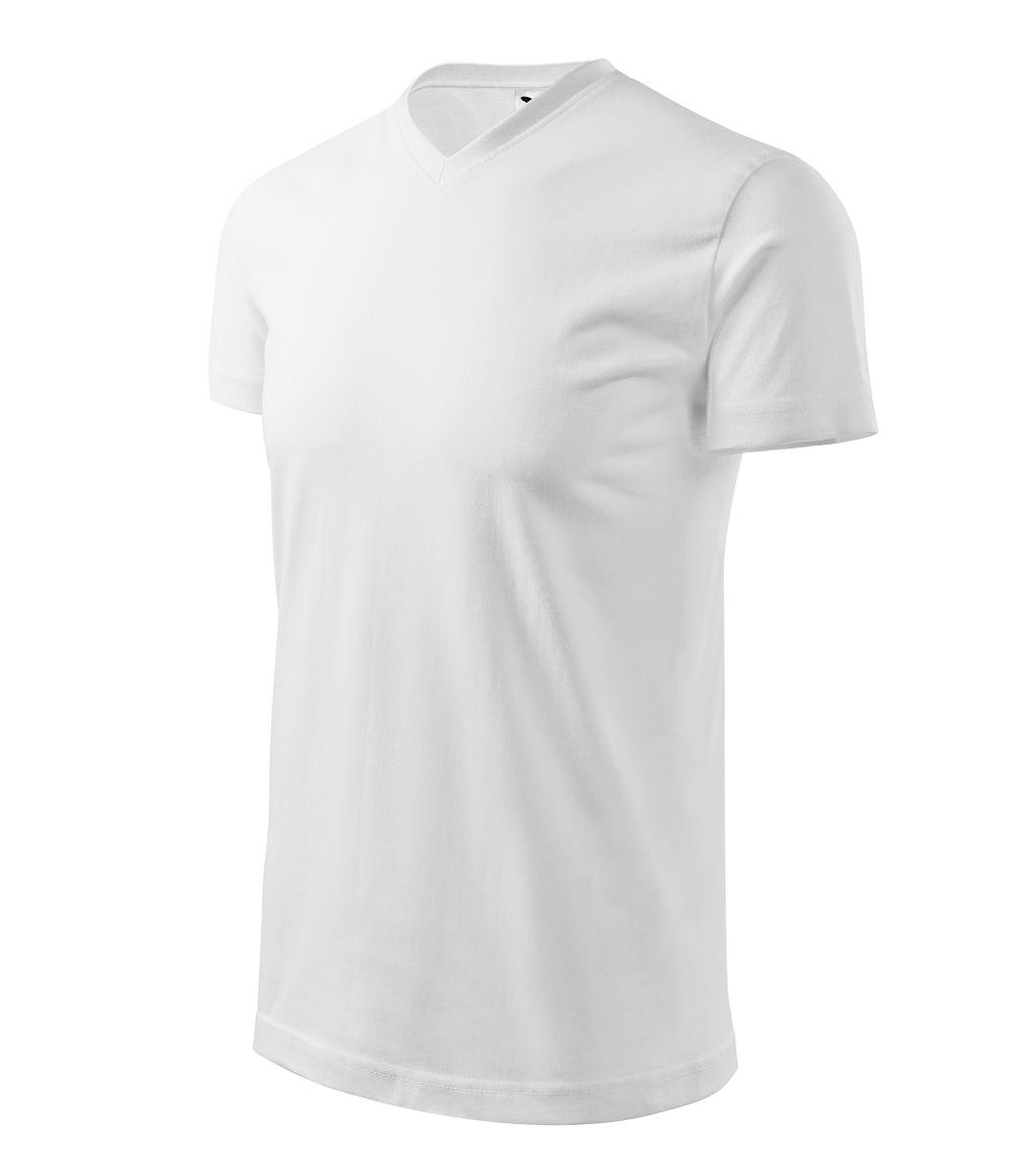 HEAVY V-NECK 111 Tričko unisex Biela, S