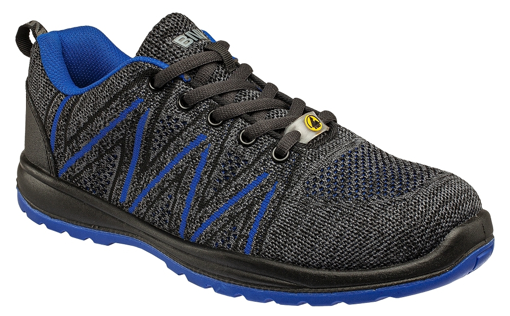 KNITTER S1 ESD BLUE LOW Bezpečnostná obuv Čierna-Modrá